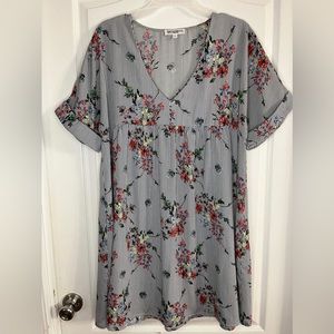 Wonderland by Orange Striped Floral Dress Size Large. 2764